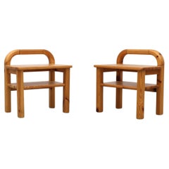Pair of Rainer Daumiller inspired Mid-Century Stools, Nightstands or Side tables