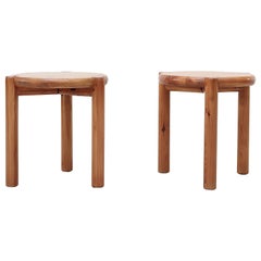 Pair of Rainer Daumiller Pine Stools or Side Tables