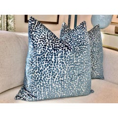 Pair of Raised Velvet "Jelly Bellies" in Sapphire Pillows