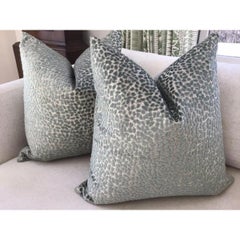 Pair of Raised Velvet "Jelly Bellies" in Silver Sage Pillows