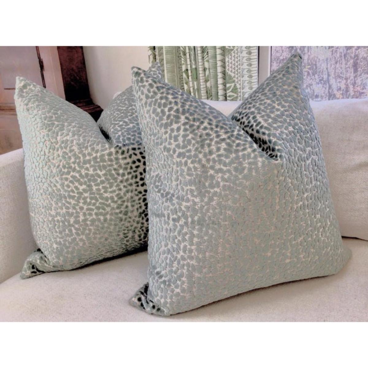 Americano Coppia di cuscini in velluto rialzato 