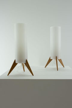 Paar Raketen-Tischlampen von Luxus, Schweden, 1960er Jahre