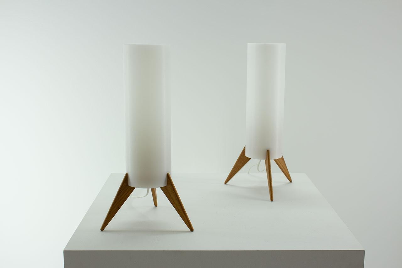 Scandinave moderne Paire de lampes de bureau Raketen par Luxus, Suède, années 1960 en vente