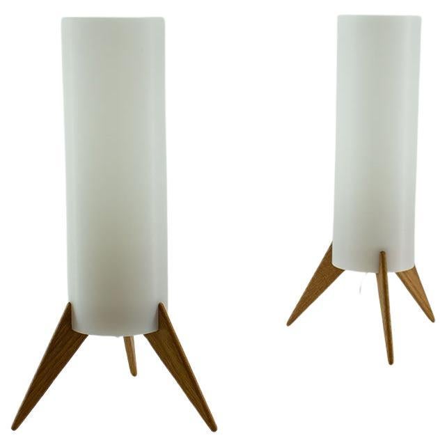 Paar Raketen-Tischlampen von Luxus, Schweden, 1960er Jahre