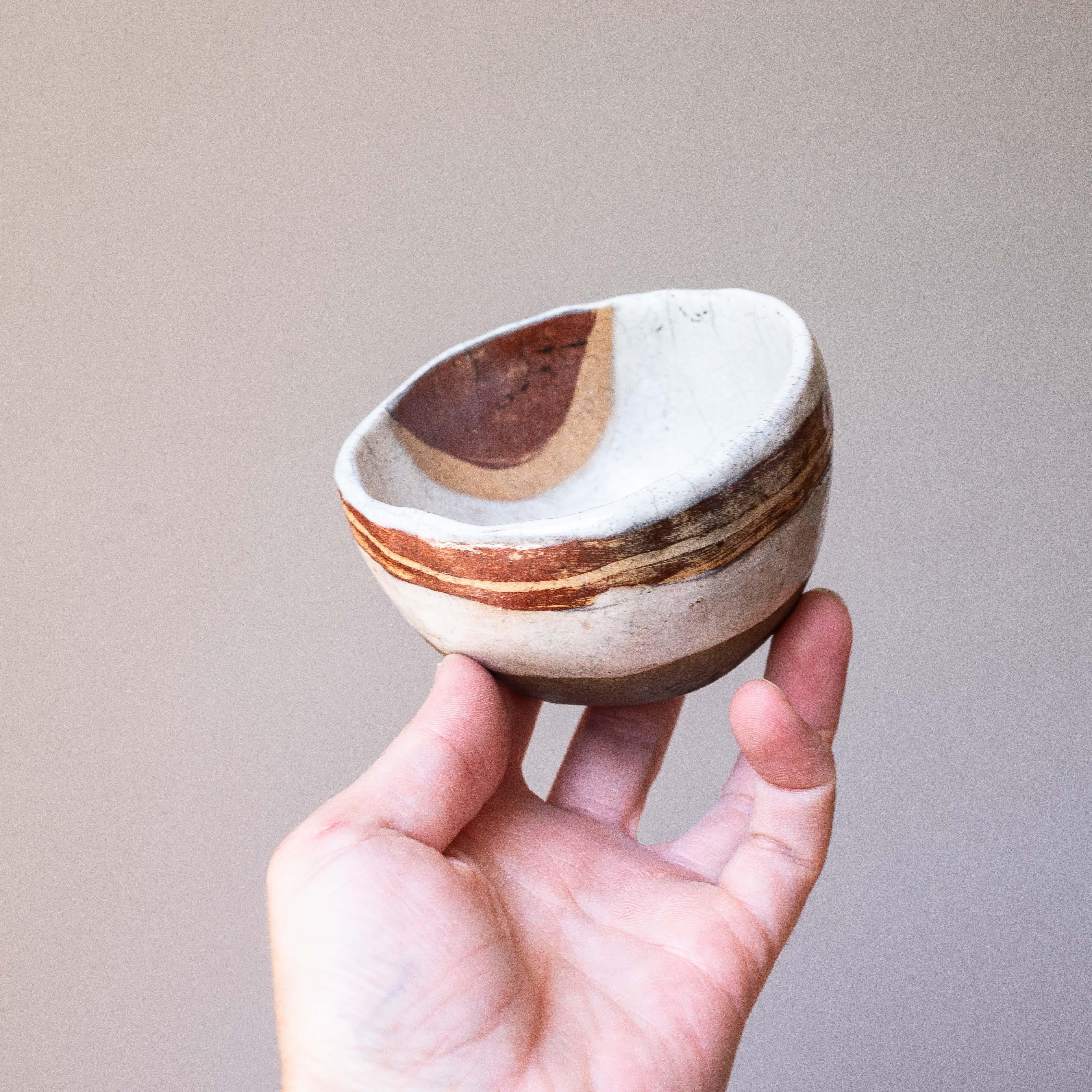 Pair of Raku Ceramic Bowls or Dishes – French Artisan Handcraft, 1970s For Sale 1