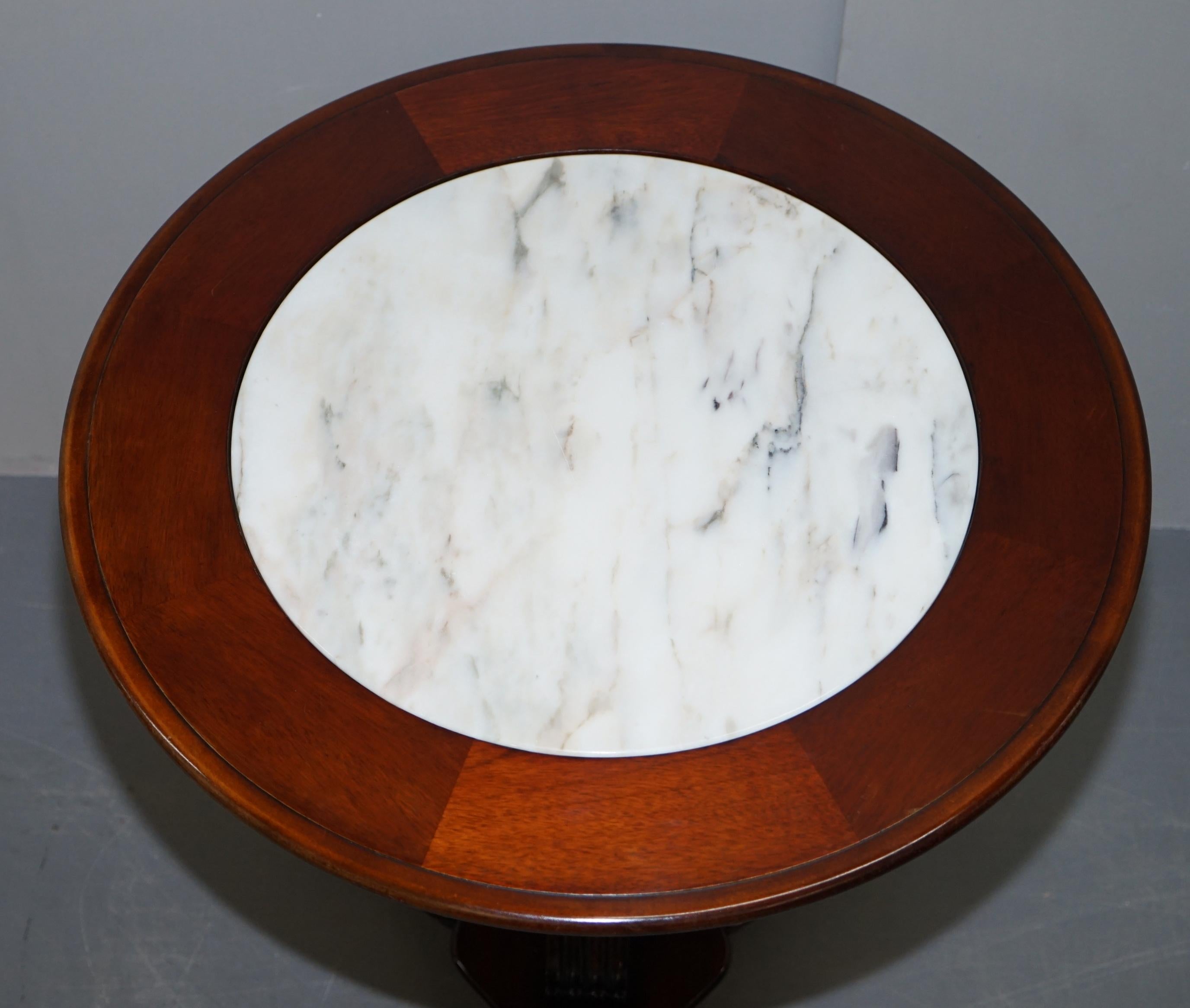 Pair of Ralph Lauren American Hardwood Marble Topped Side End Tables 3
