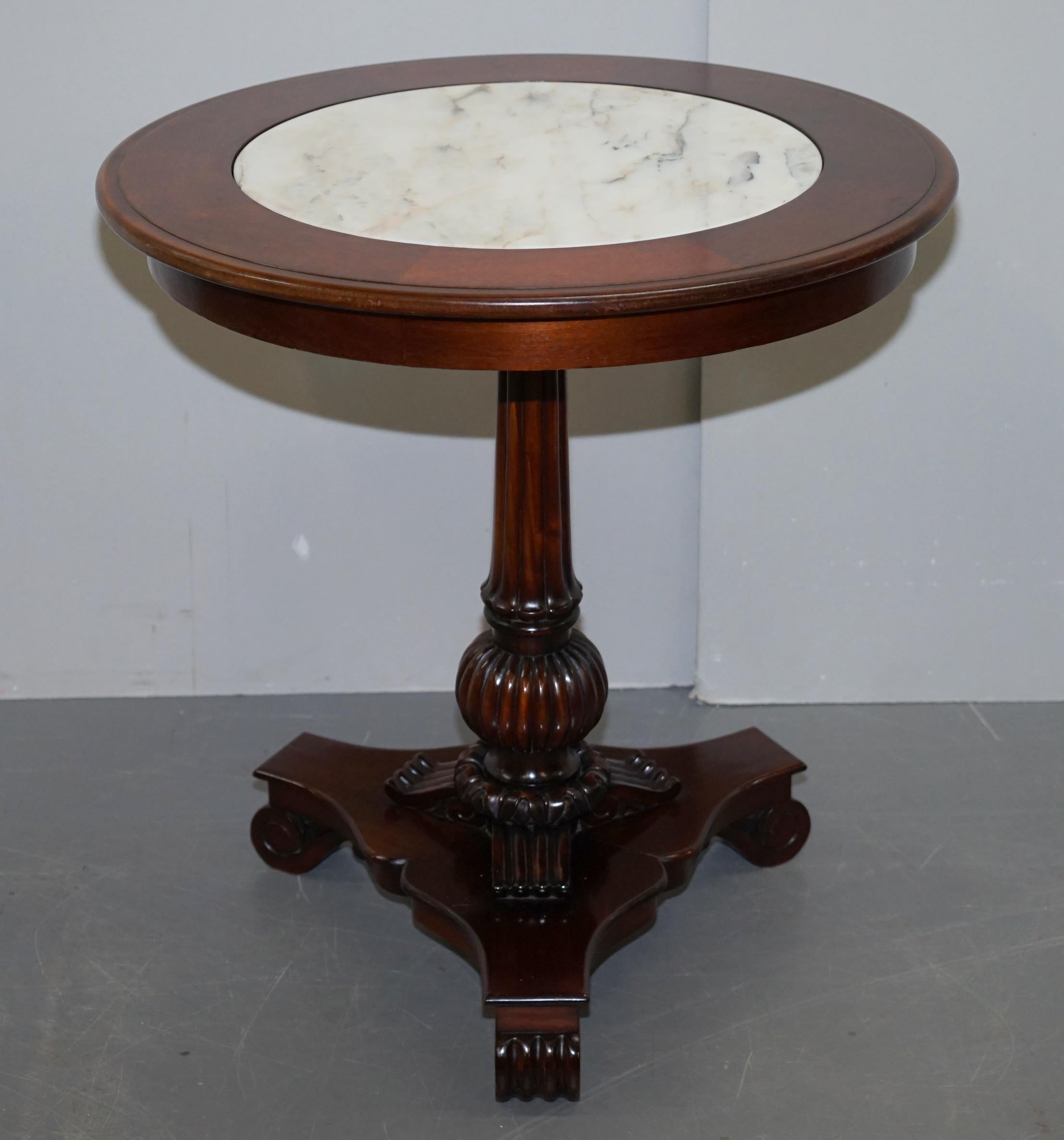 Pair of Ralph Lauren American Hardwood Marble Topped Side End Tables 2