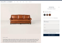 PAIR OF RALPH LAUREN ARAN ISLES CUSTOM MADE BROWN LEATHER SOFAs