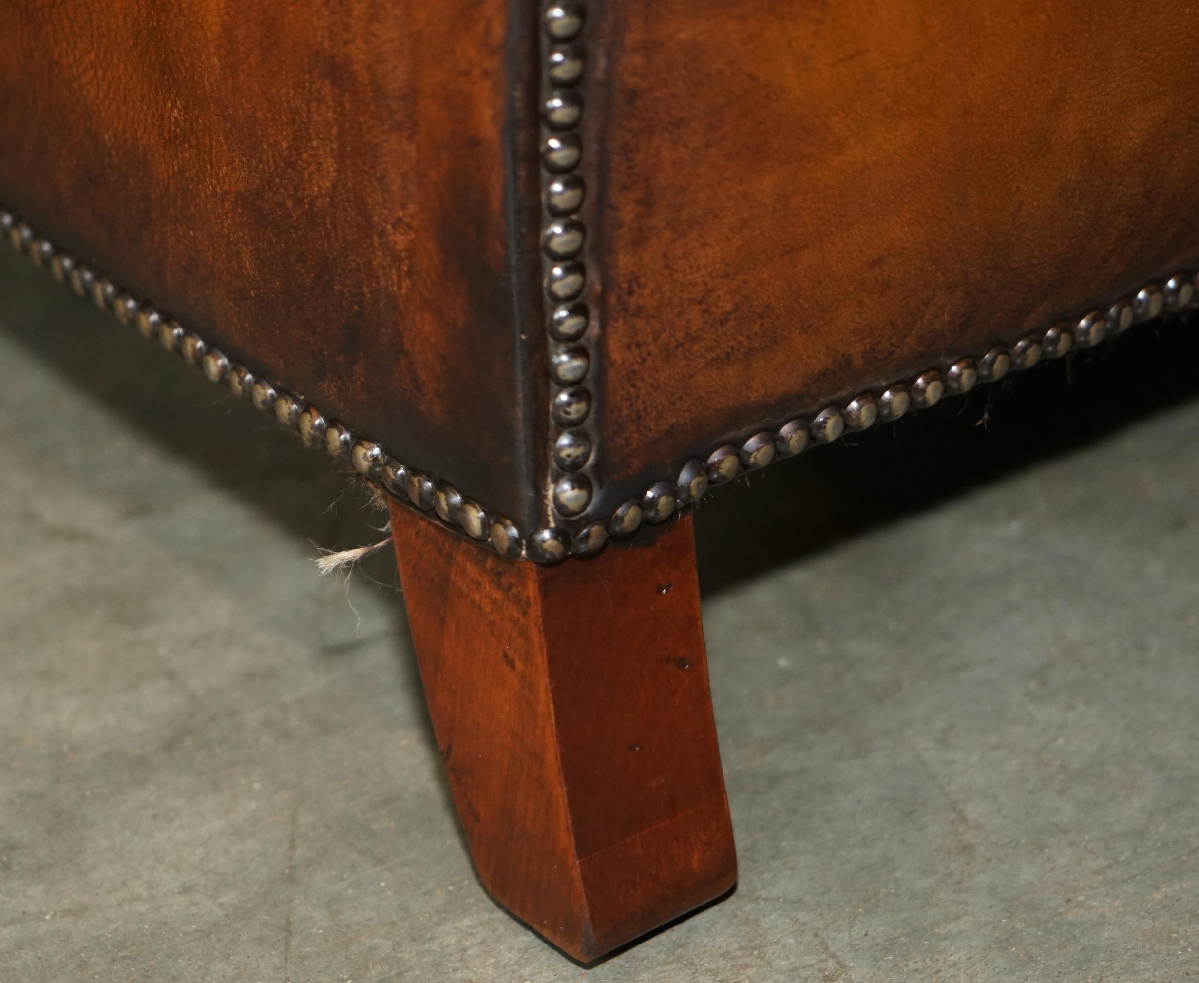 PAIR OF RALPH LAUREN ARAN ISLES CUSTOM MADE BROWN LEATHER SOFAs 13