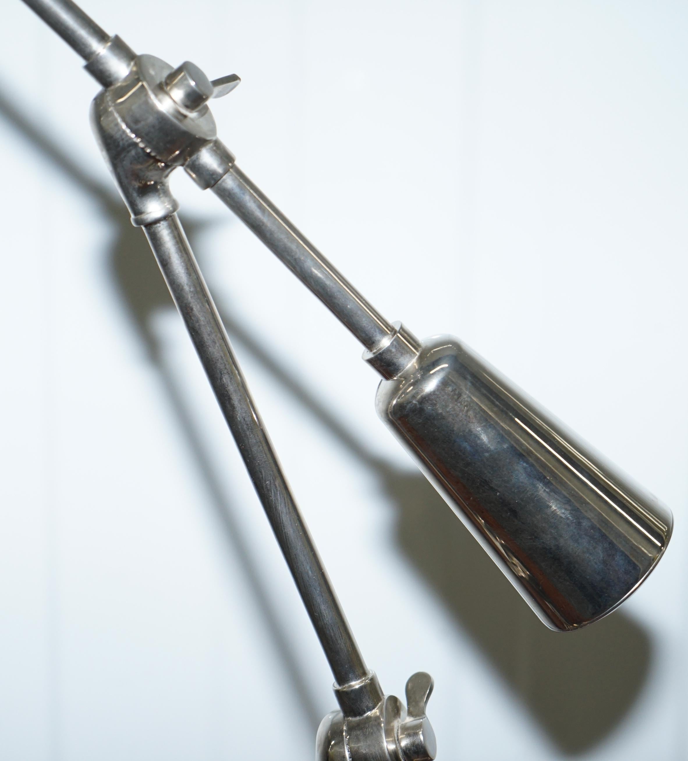 Pair of Ralph Lauren Articulated Boom Arm Table Lamps Polished Nickle 7