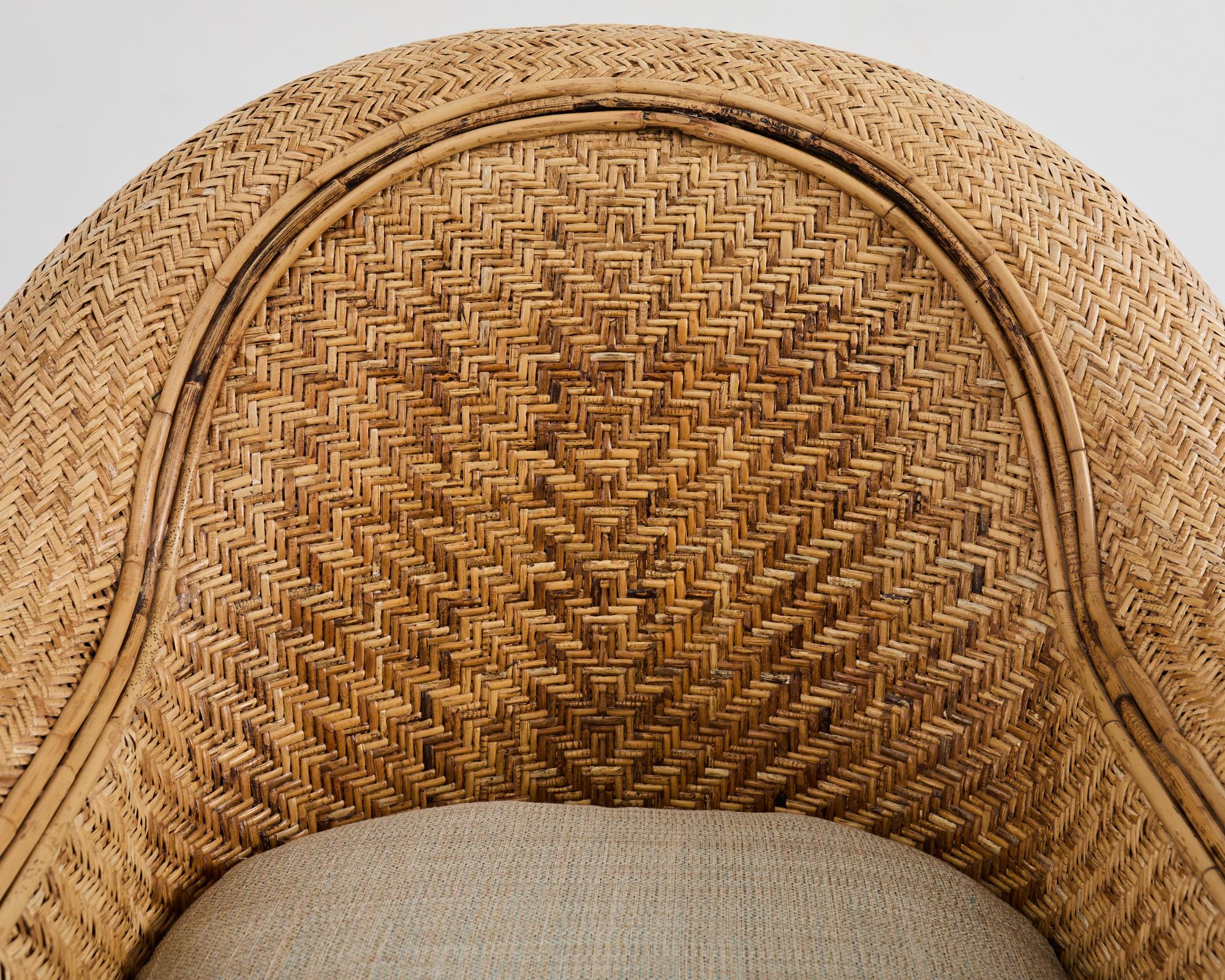 Coppia di sedie da salotto in vimini e rattan attribuite a Ralph Lauren in vendita 7