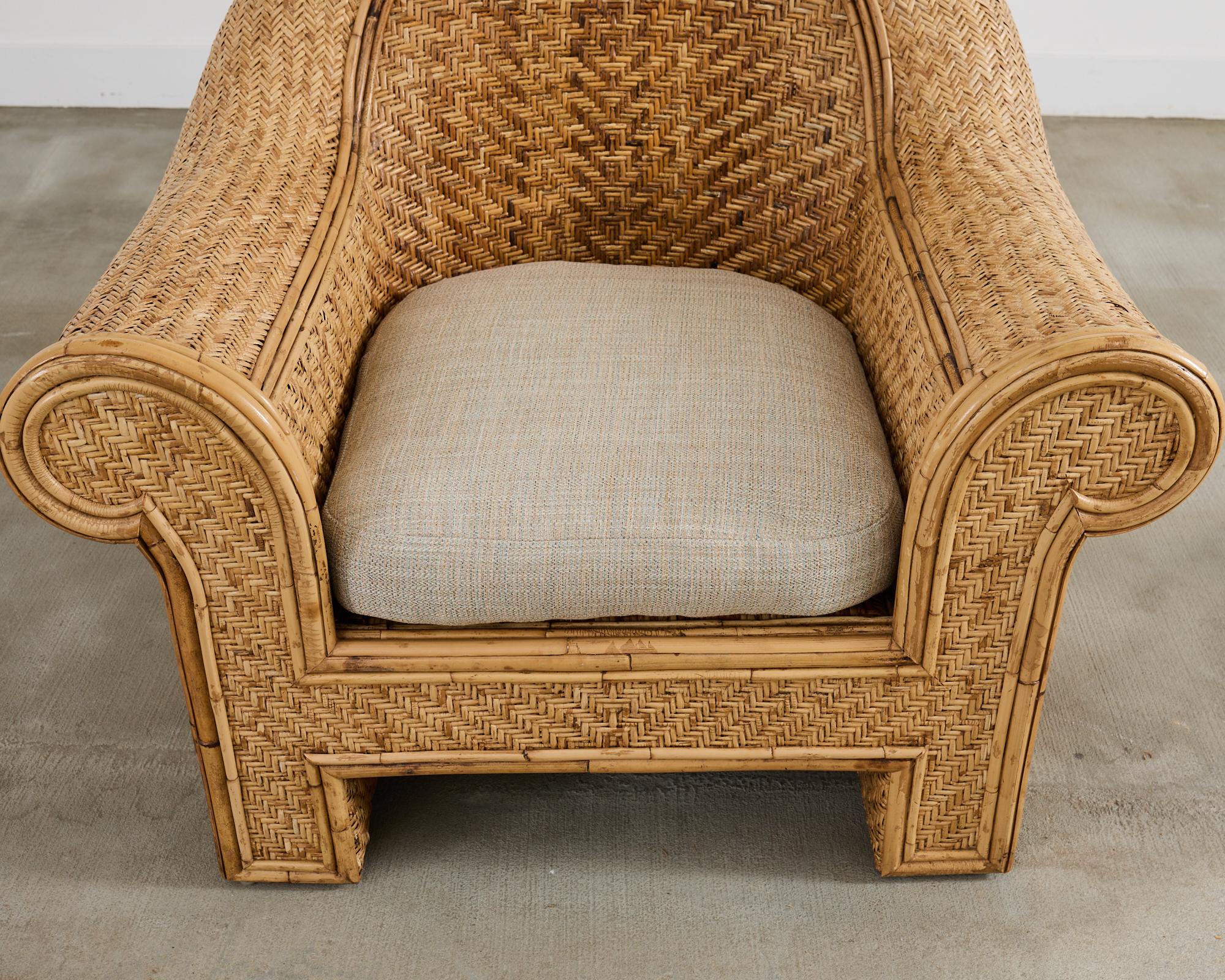 Coppia di sedie da salotto in vimini e rattan attribuite a Ralph Lauren in vendita 8