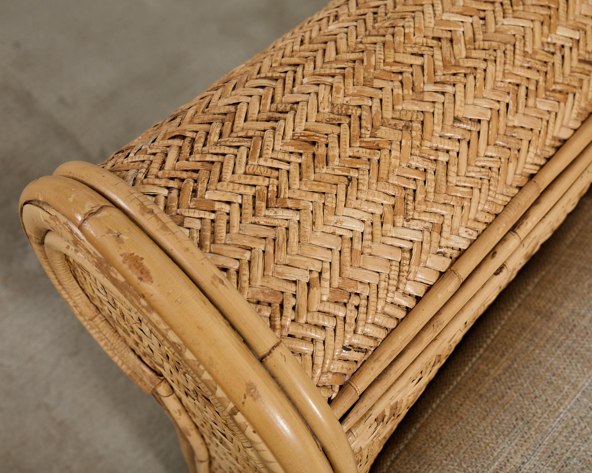 Coppia di sedie da salotto in vimini e rattan attribuite a Ralph Lauren in vendita 9