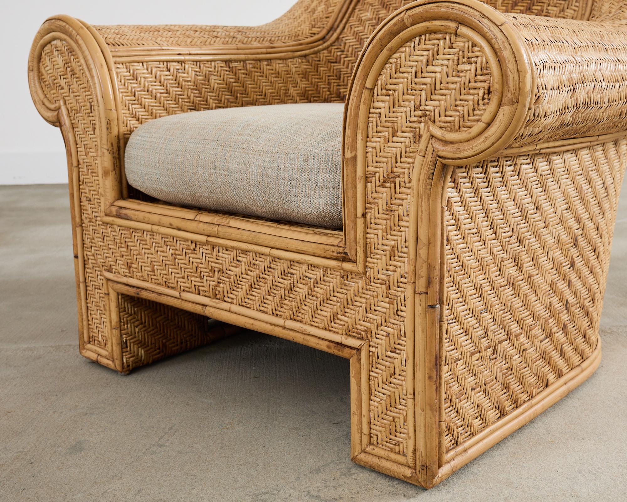 Coppia di sedie da salotto in vimini e rattan attribuite a Ralph Lauren in vendita 11