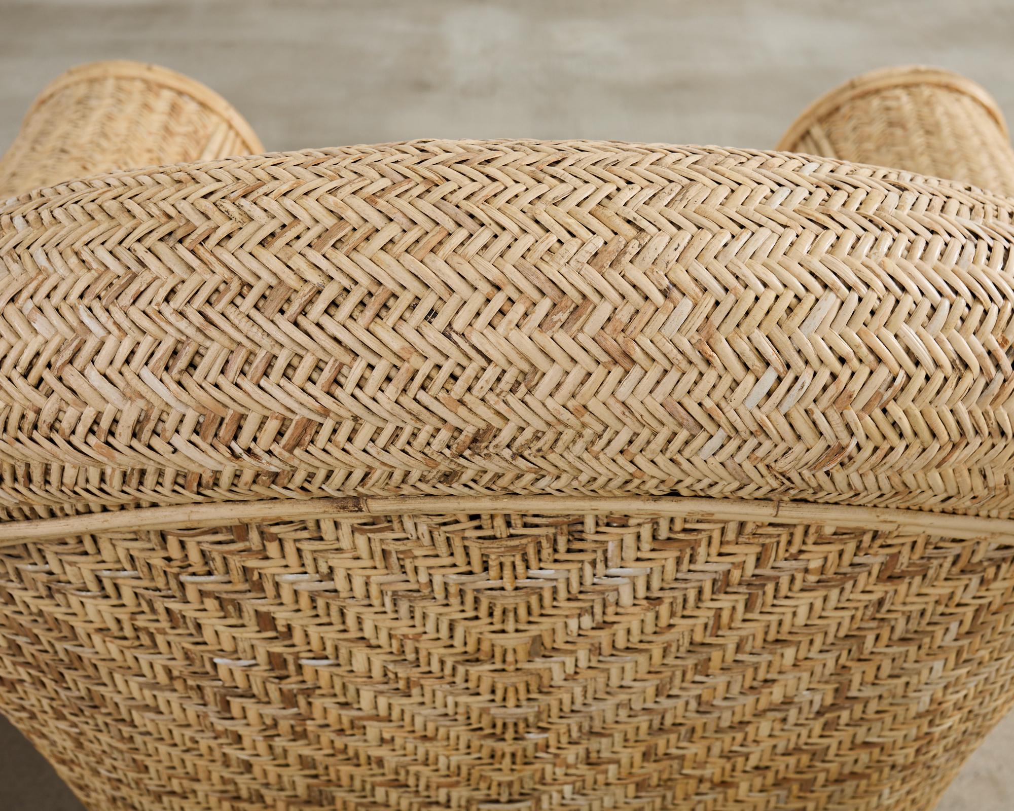 Coppia di sedie da salotto in vimini e rattan attribuite a Ralph Lauren in vendita 14