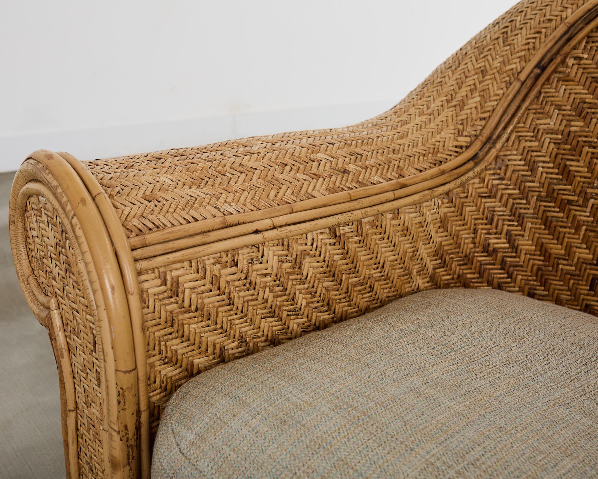 Coppia di sedie da salotto in vimini e rattan attribuite a Ralph Lauren in vendita 2