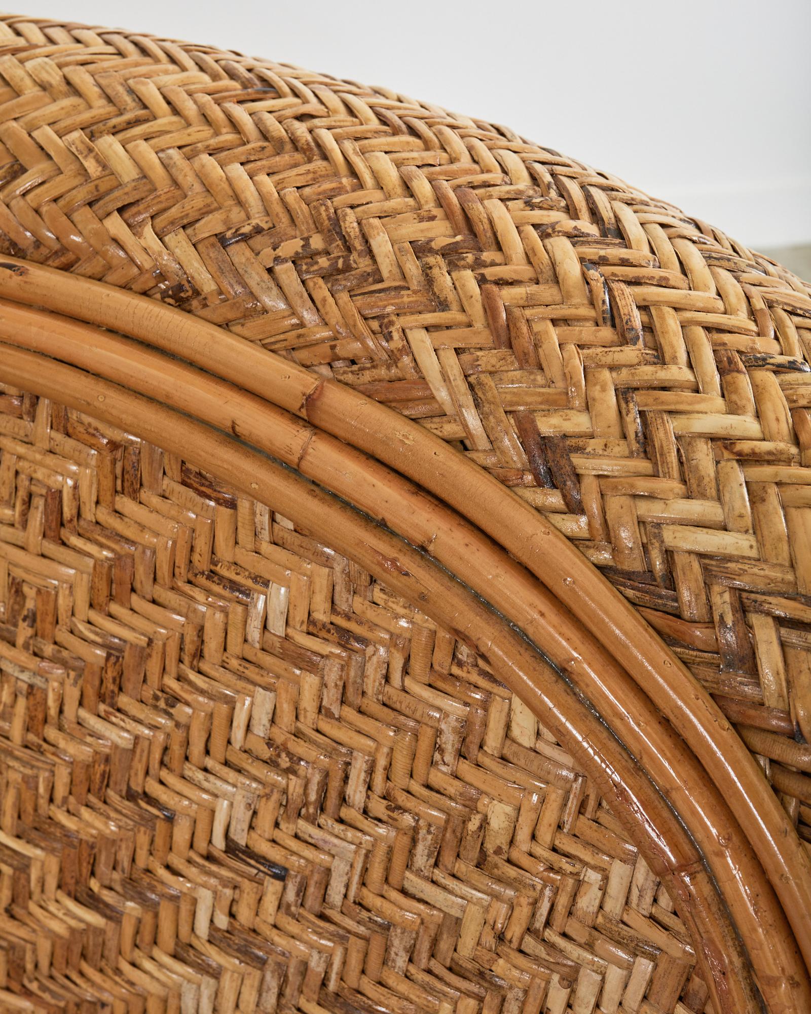 Pair of Ralph Lauren Attributed Woven Rattan Lounge Chairs 7