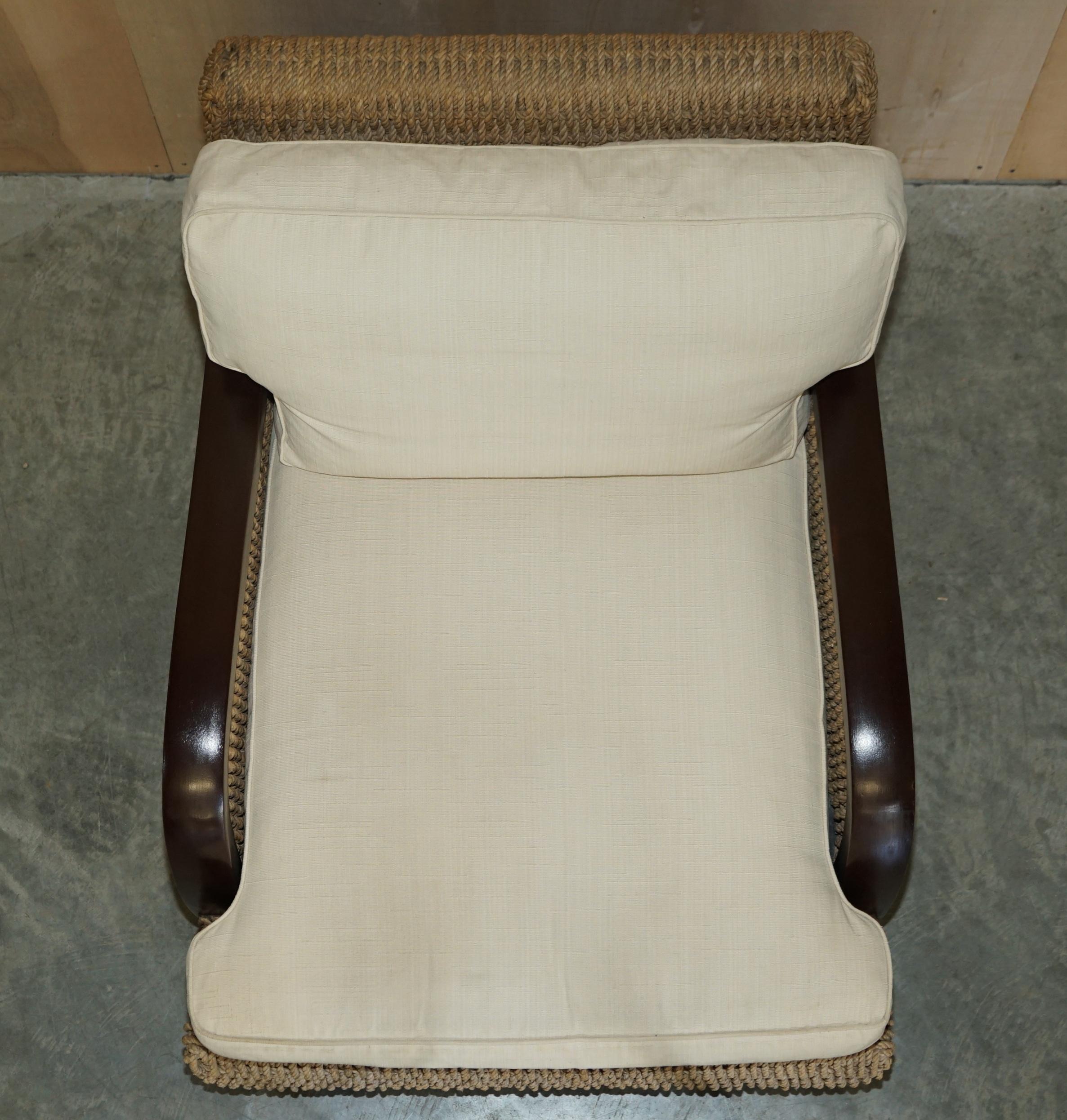 Paar Ralph Lauren Barrymore Korbweide-Seil-Seil-Sessel mit Federkissen (20. Jahrhundert) im Angebot