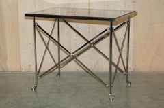 Pair of Ralph Lauren Bel Air Console Tables with Lions Paw Feet & Glass Tops