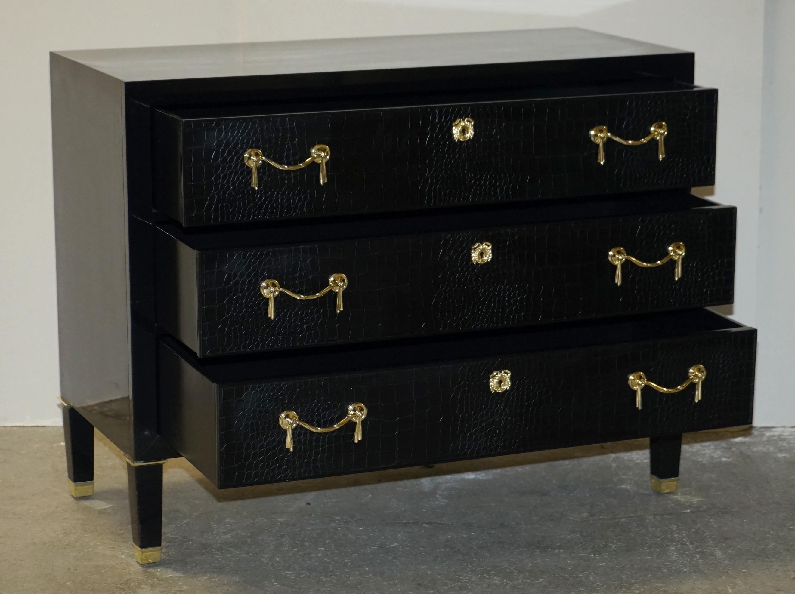 PAIR OF RALPH LAUREN BROOK STREET CHEST OF DRAWERS ALLiGATOR LEATHER 11