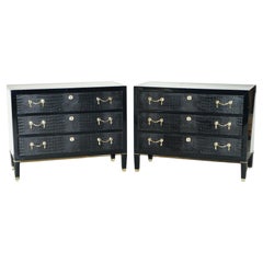 PAIR OF RALPH LAUREN BROOK STREET CHEST OF DRAWERS ALLiGATOR LEATHER