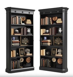 Pair of Ralph Lauren Brook Street Open Library Bookcases Part Suite