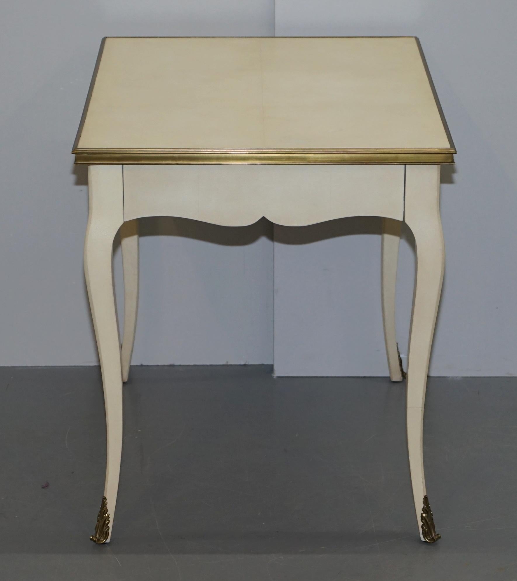 Pair of Ralph Lauren Cannes Estate Large Side Tables Single Drawers Brass Detail For Sale 8