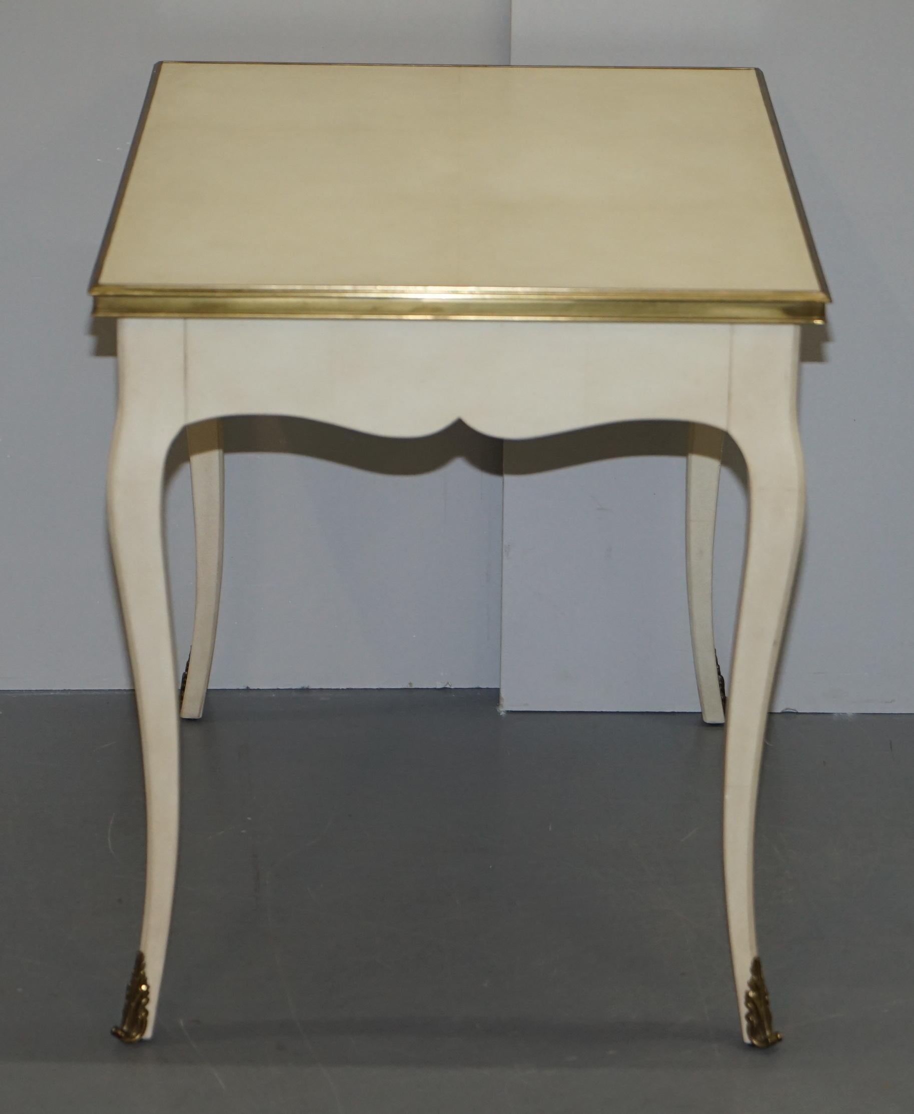 Pair of Ralph Lauren Cannes Estate Large Side Tables Single Drawers Brass Detail For Sale 2