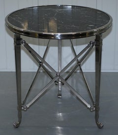 Pair of Ralph Lauren Cannes Gueridon Occasional Tables Burkina Marble