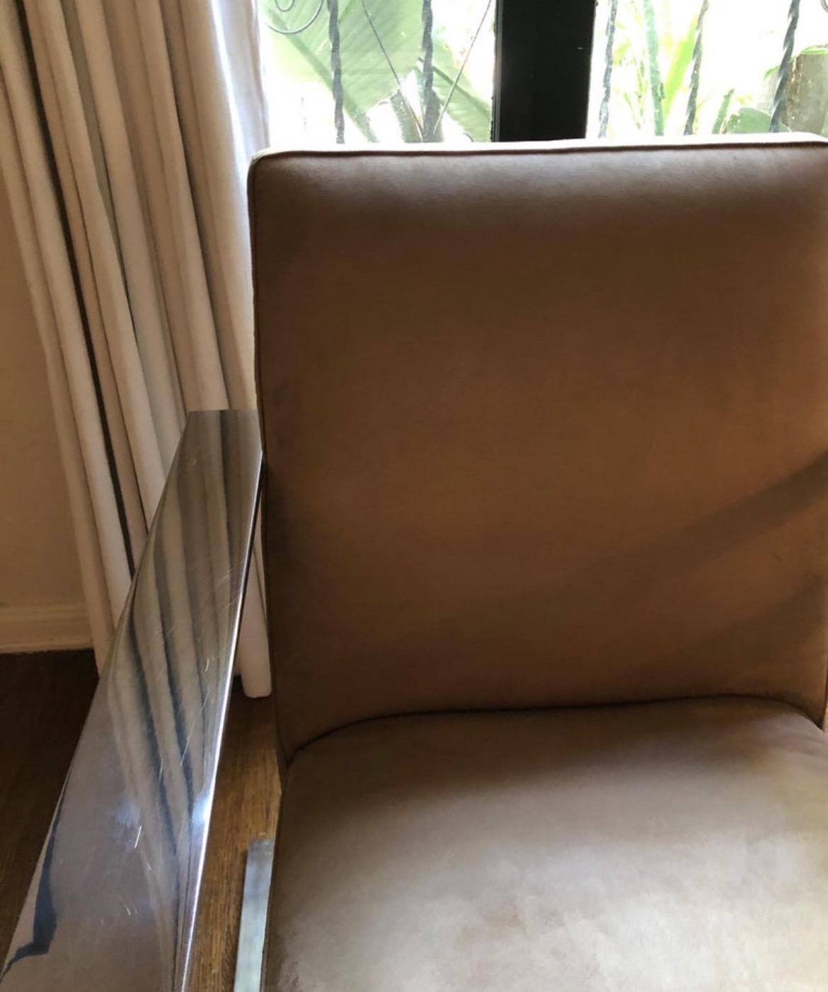 Pair of Ralph Lauren Chrome Modern Penthouse Bohemian Lounge Chairs 2