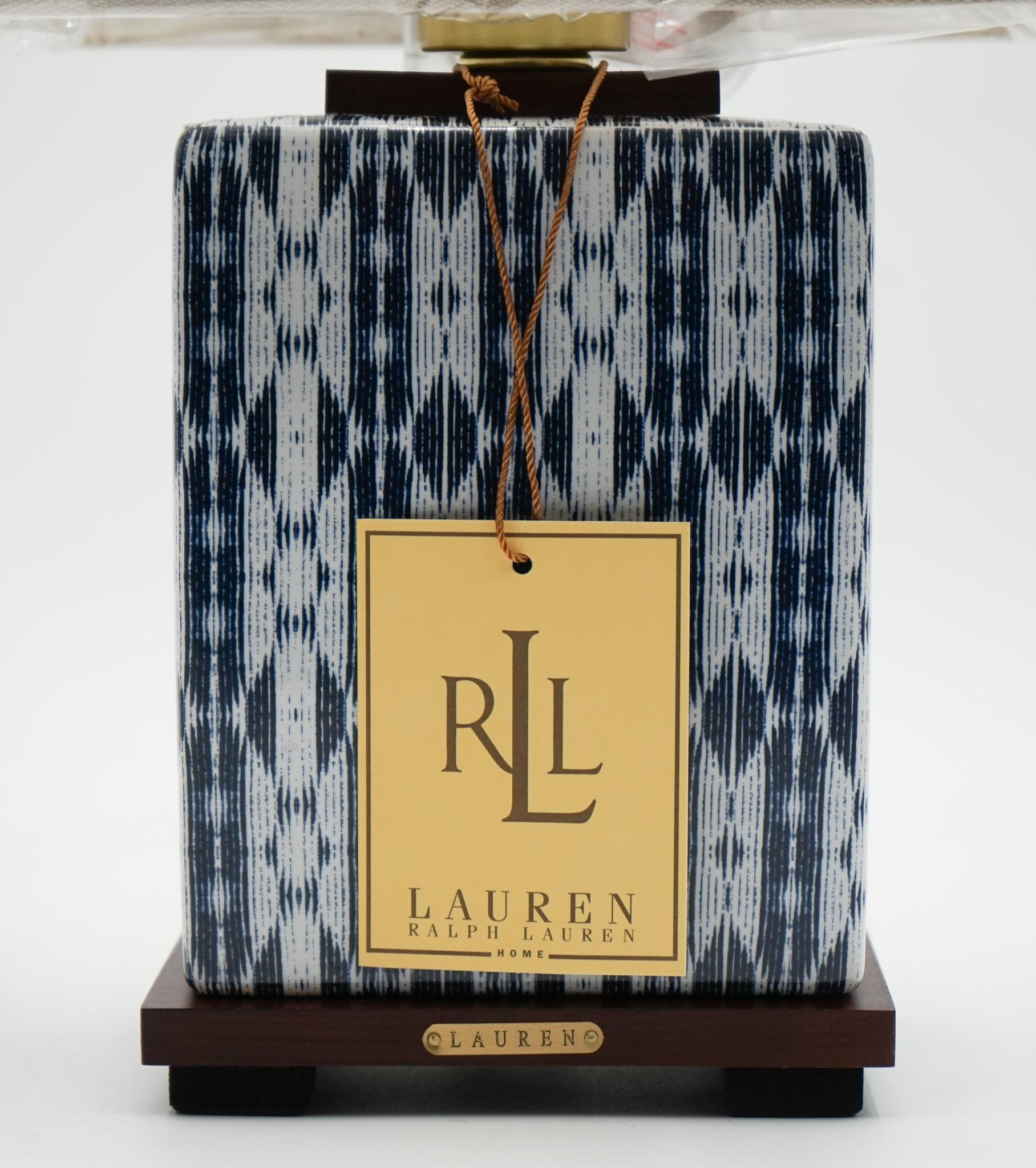 PAiR DE RALPH LAUREN EX DISPLAY LÁMPARAS DE MESA AZUL CERÁMICO INCLUYENDO SOMBRAS (1/1) Hecho a mano en venta