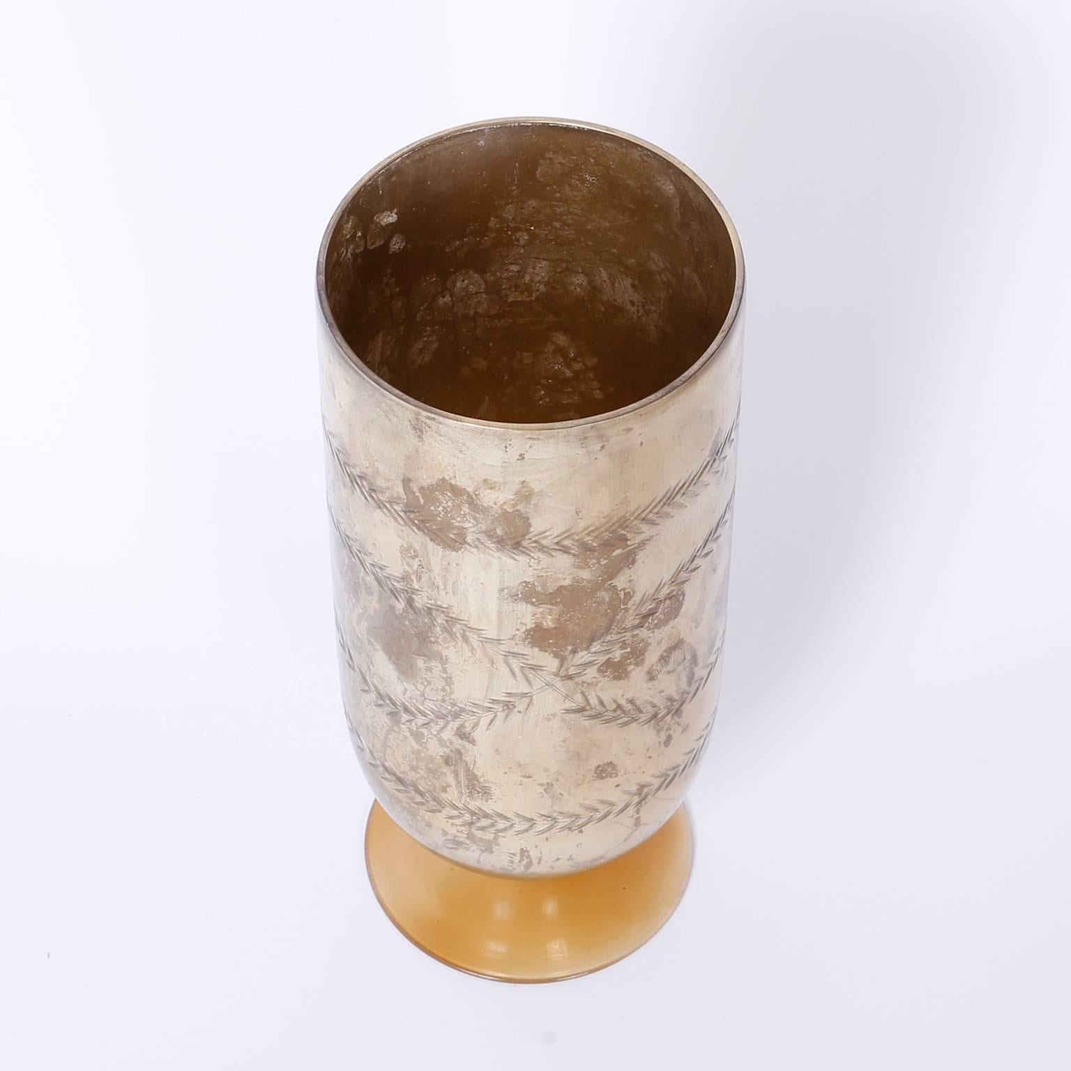 British Colonial Pair of Ralph Lauren Glass Vases