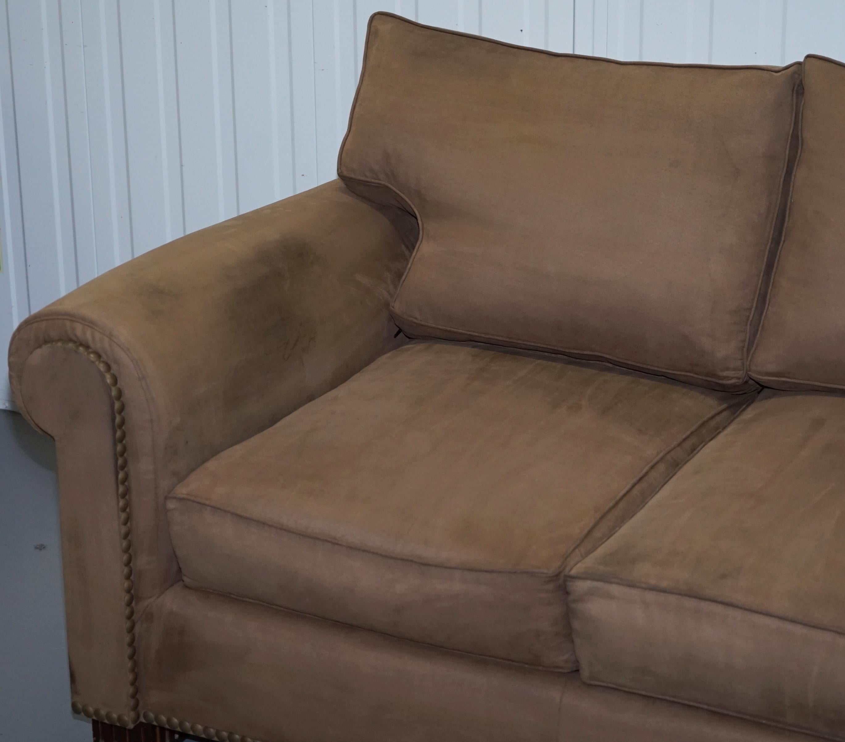 Pair of Ralph Lauren Jamaica Salon Sofas Feather Filled Cushions For Sale 6