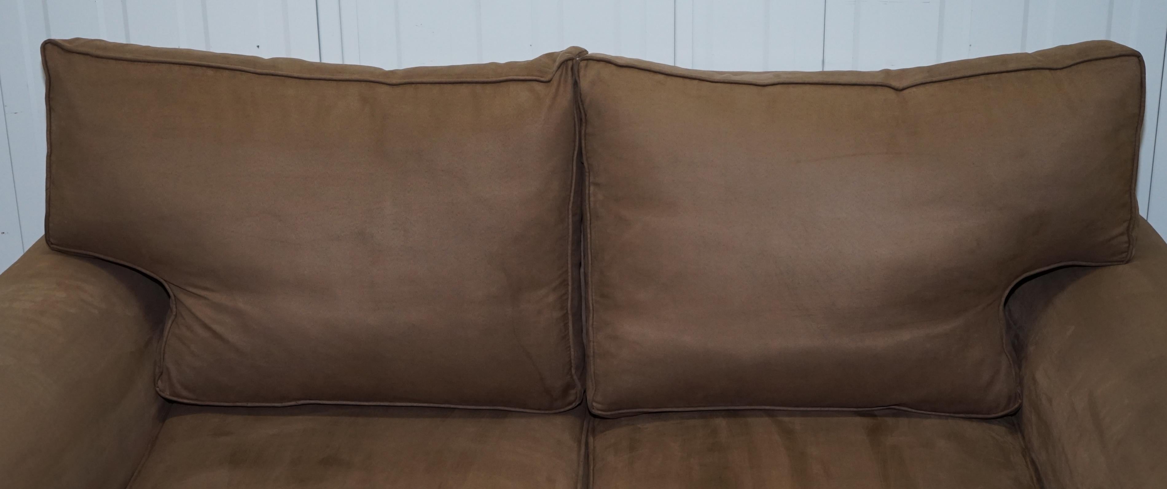 English Pair of Ralph Lauren Jamaica Salon Sofas Feather Filled Cushions For Sale