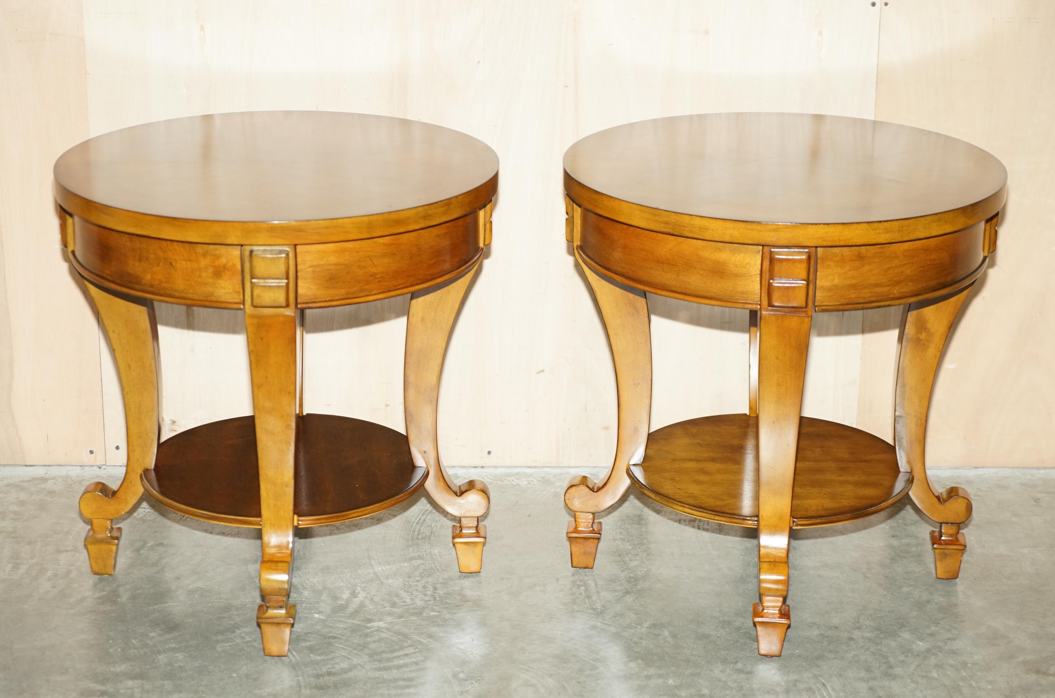 We are delighted to offer for sale this stunning pair of RRP £11,000 large American Walnut Ralph Lauren side or occasional tables

A good looking and decorative pair, the timber patina is to die for, it is simply glorious, they glow in the right