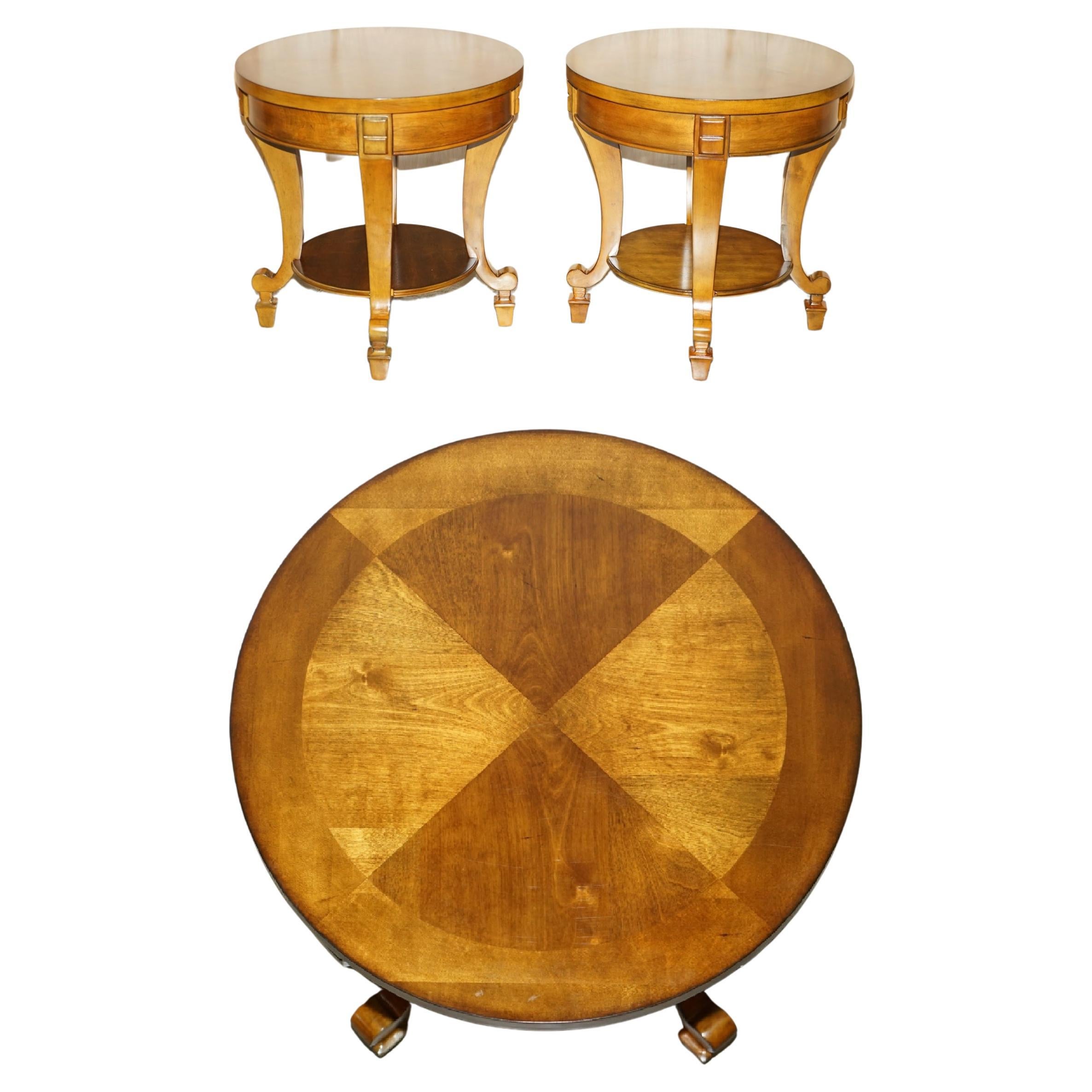 Pair of Ralph Lauren Large American Walnut Side Occasional Tables For Sale