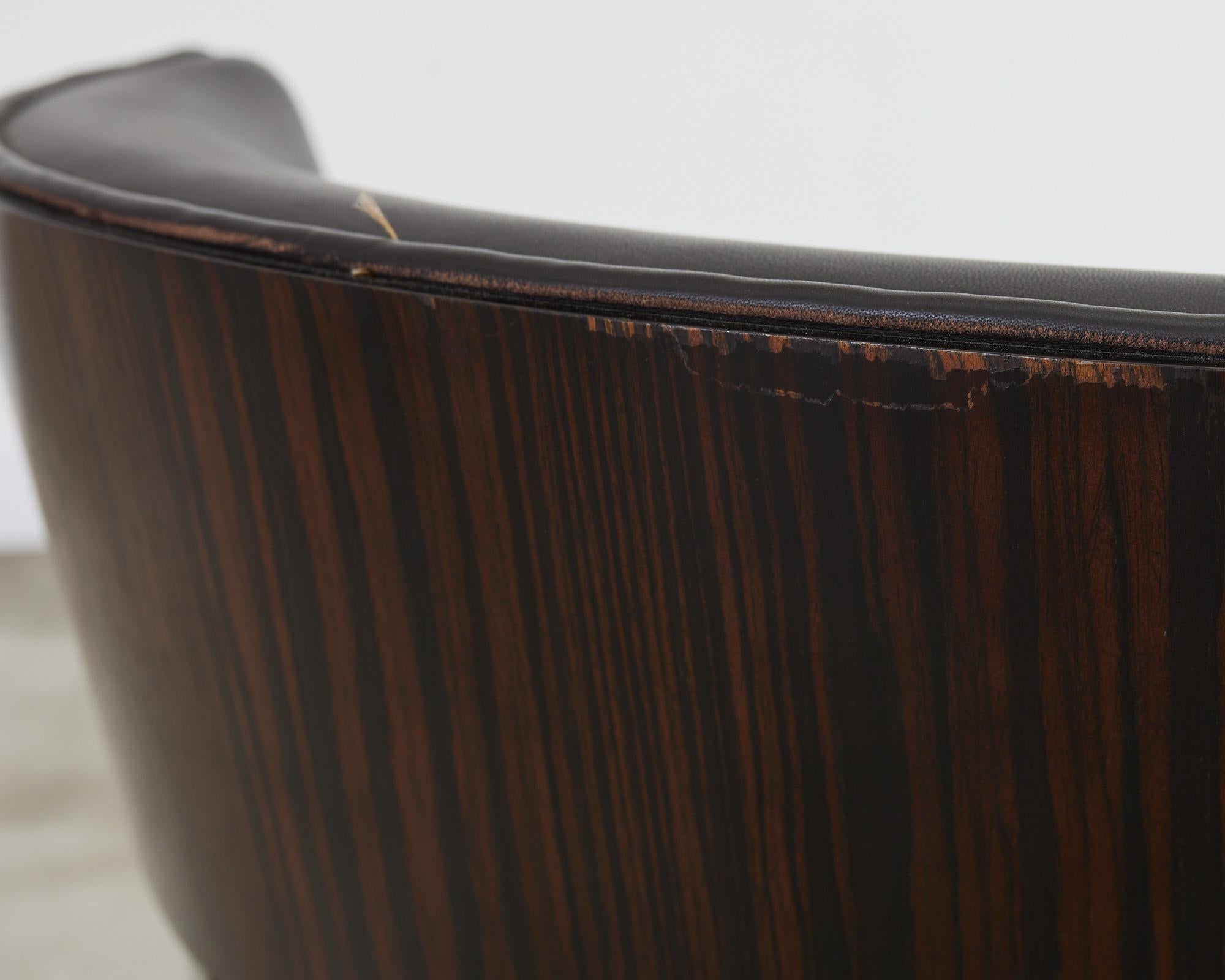 Pair of Ralph Lauren Leather Clivedon Dining Chairs For Sale 3