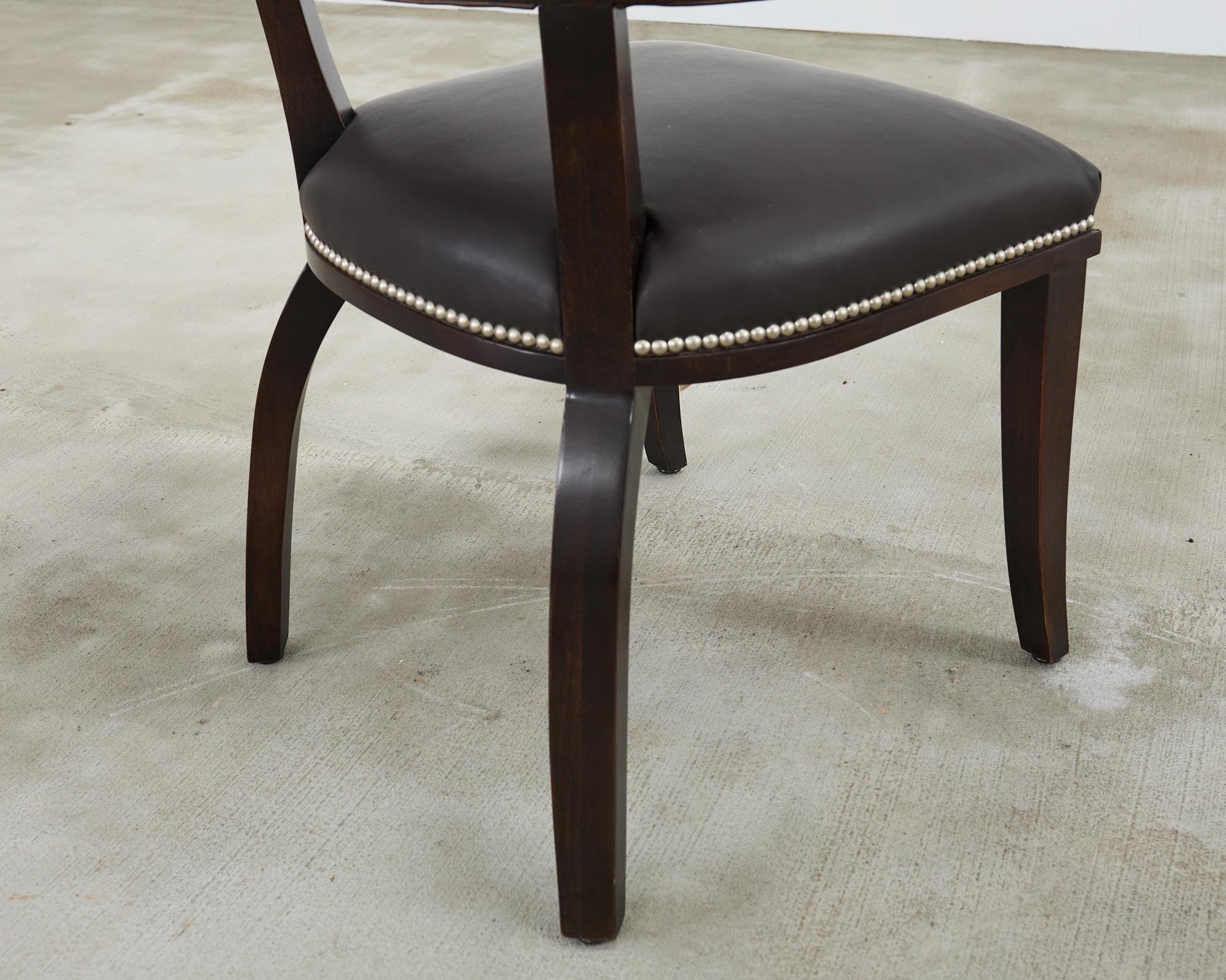 Pair of Ralph Lauren Leather Clivedon Dining Chairs For Sale 8