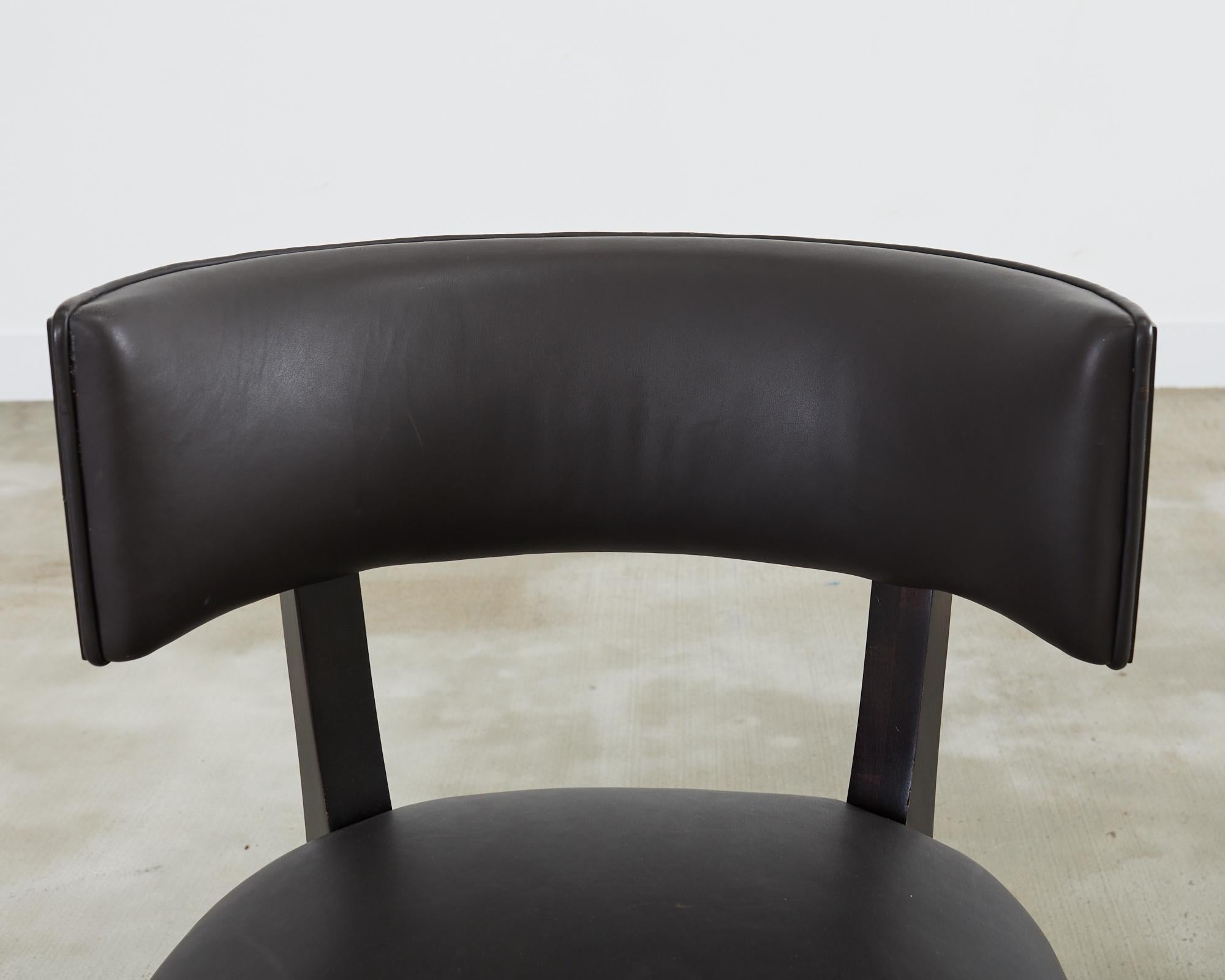 Pair of Ralph Lauren Leather Clivedon Dining Chairs For Sale 12