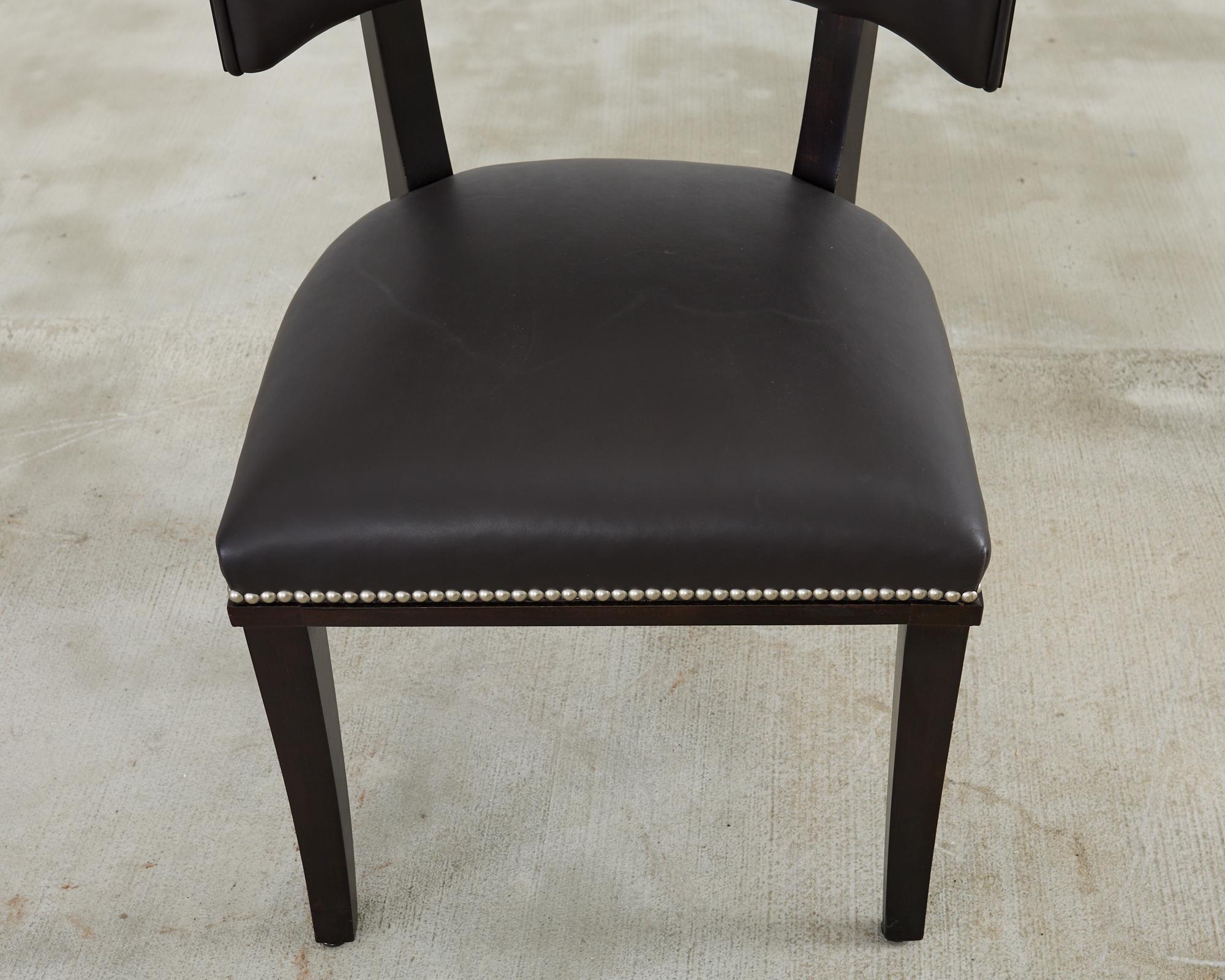 Pair of Ralph Lauren Leather Clivedon Dining Chairs For Sale 13
