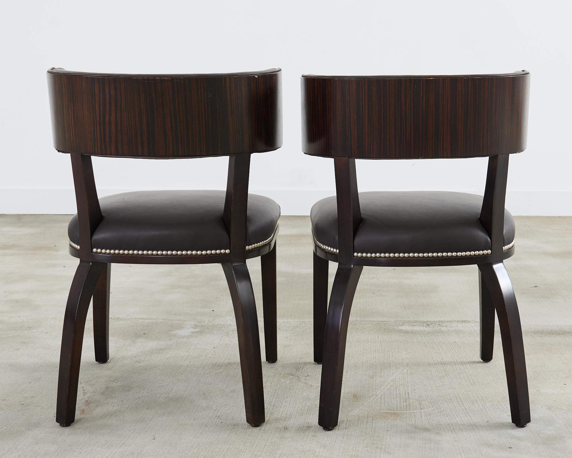 Pair of Ralph Lauren Leather Clivedon Dining Chairs For Sale 1