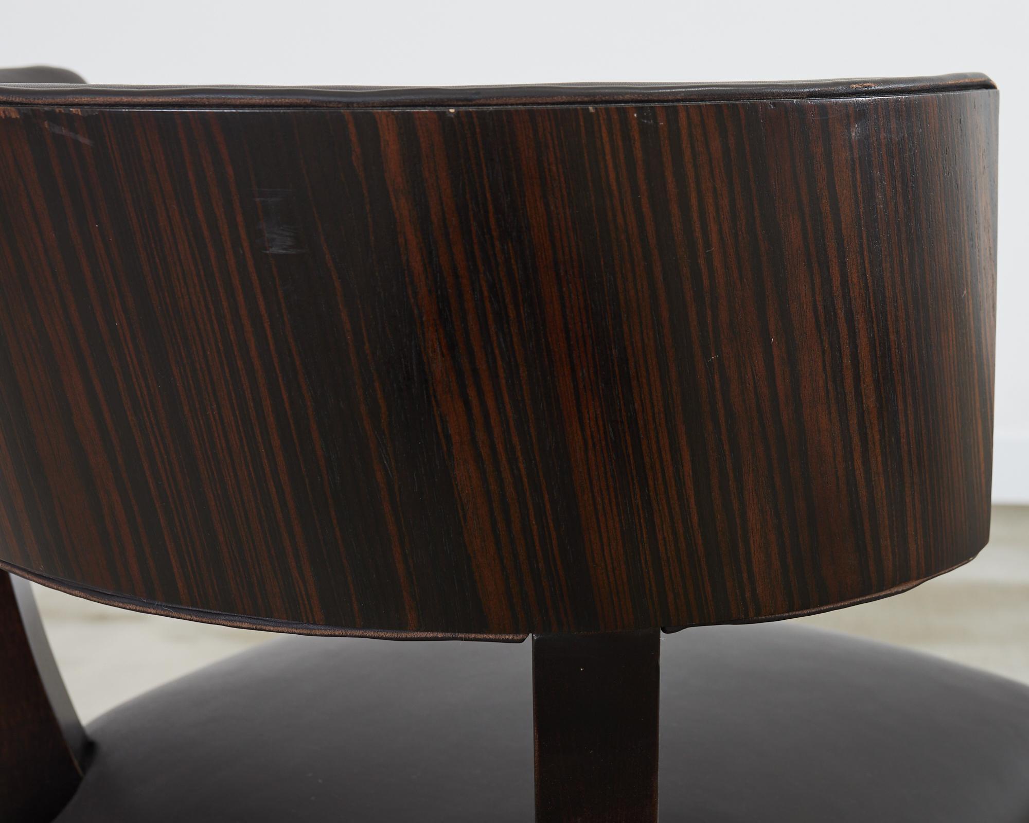 Pair of Ralph Lauren Leather Clivedon Dining Chairs For Sale 2