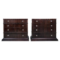 Pair Of Ralph Lauren Macassar Three Drawer Chests for Restoration