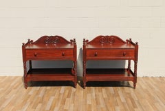 Pair of Ralph Lauren Mahogany British Colonial Two-Tier Nightstands / Side Table
