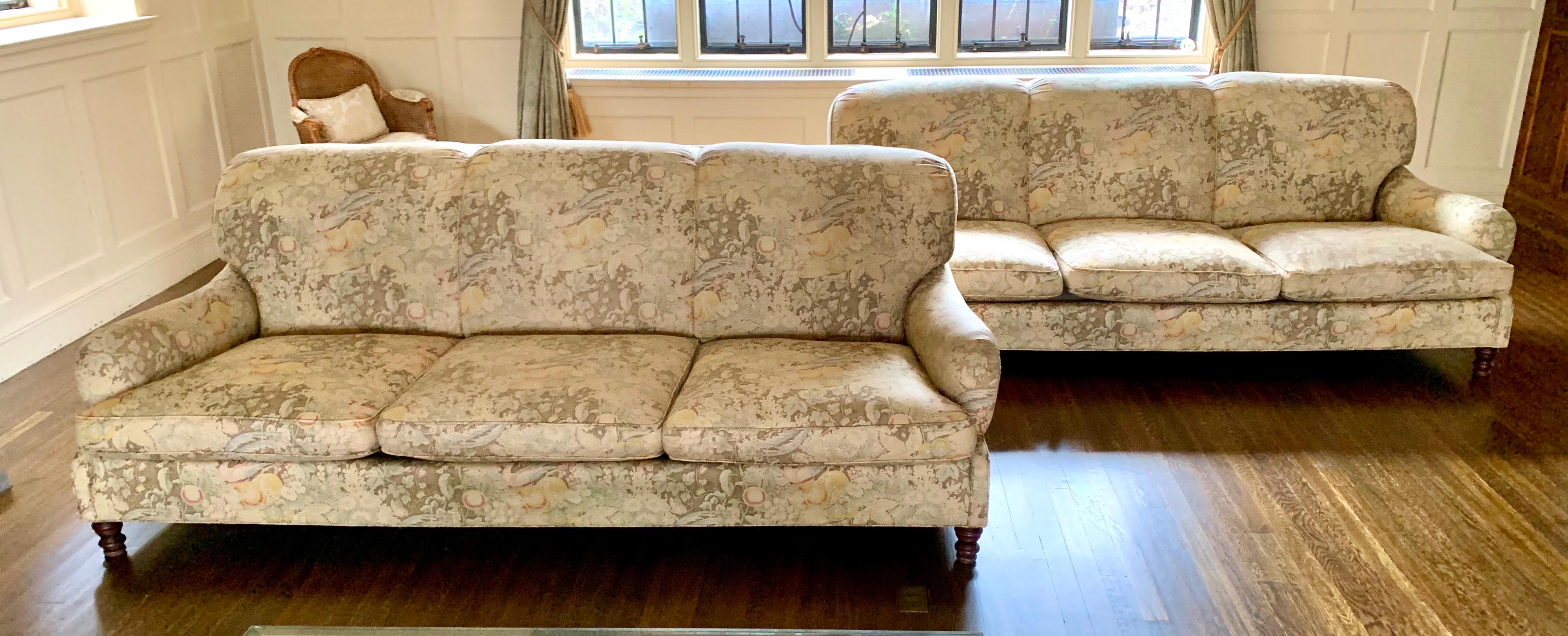 American Pair of Ralph Lauren Matching Three-Seat Sofas