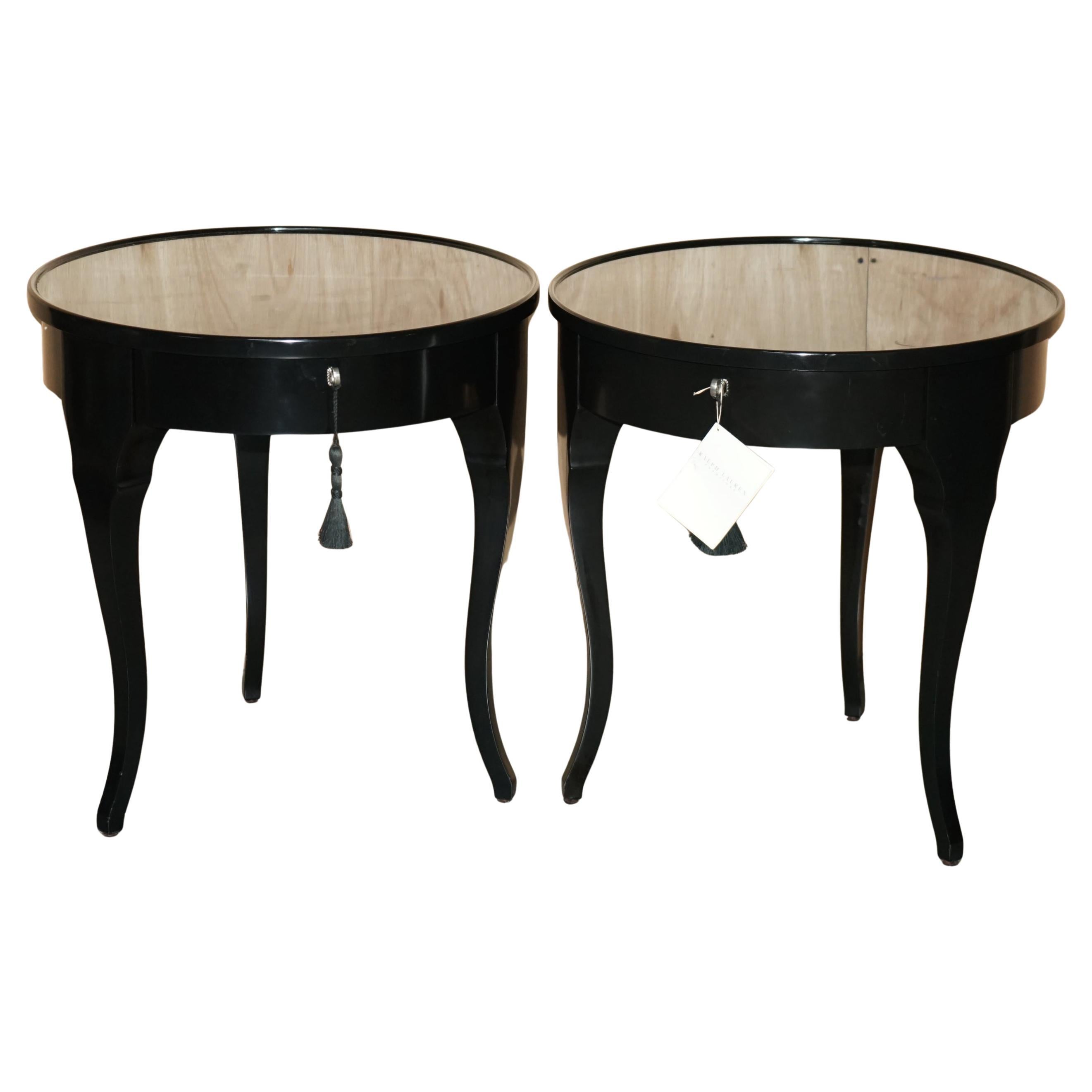 PAiR OF RALPH LAUREN MAYFAIR OCCASIONAL SIDE END LAMP WINE TABLES For Sale