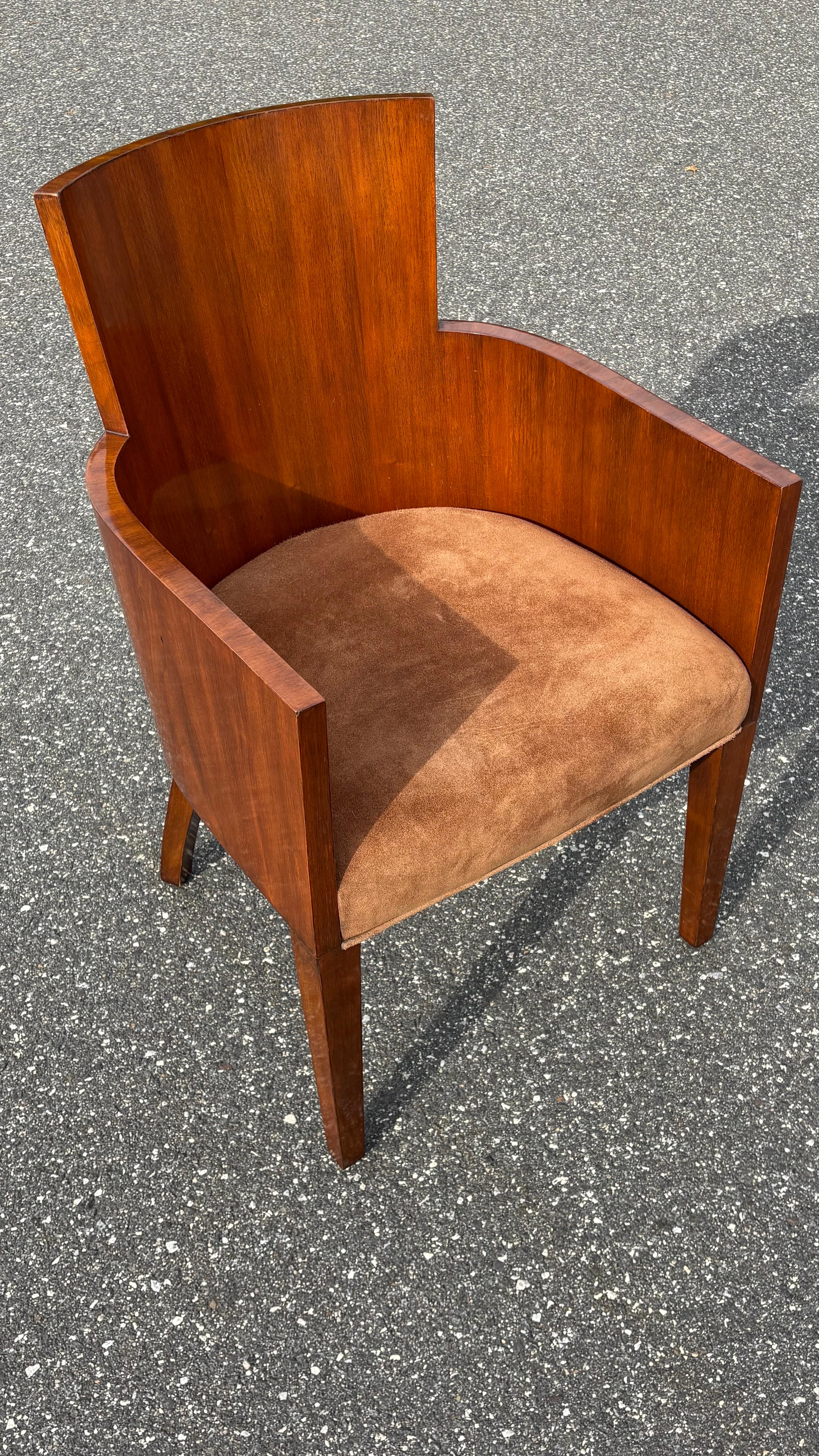 Hardwood Pair of Ralph Lauren Art Deco Chairs For Sale