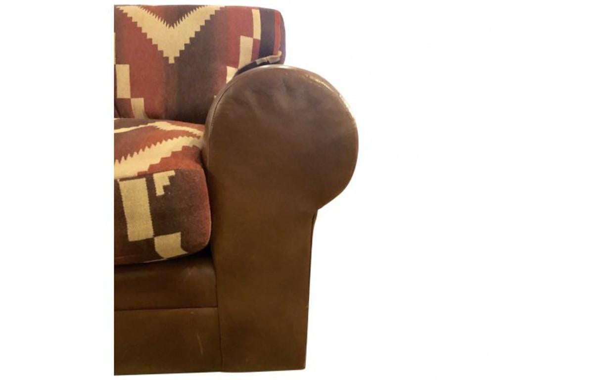Pair of Ralph Lauren Navajo, Kilim Club Chairs In Good Condition In Pasadena, CA