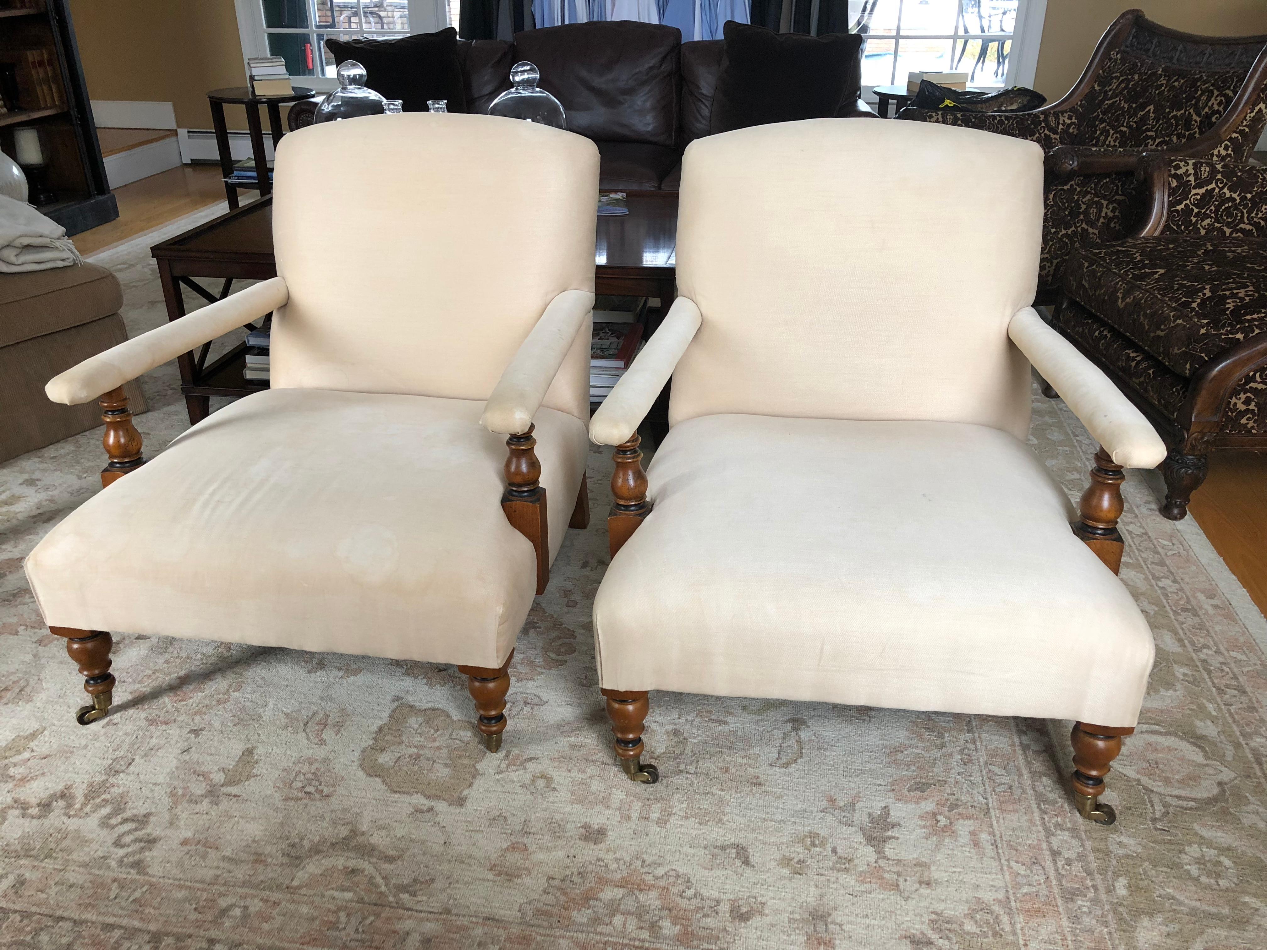 American Pair of Ralph Lauren Oliver Library Club Chairs with Great Bones