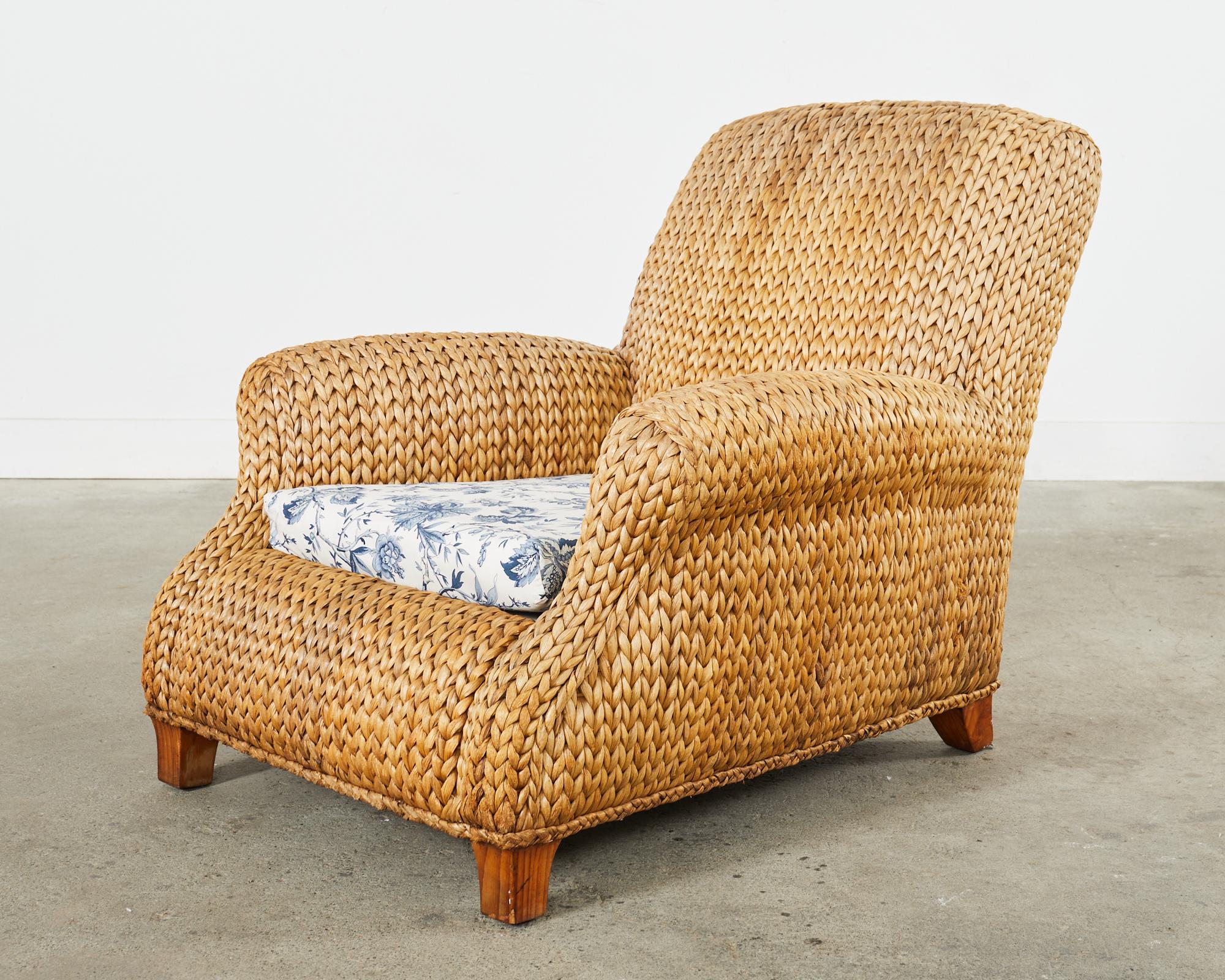 Pair of Ralph Lauren Organic Modern Seagrass Lounge Chairs 2